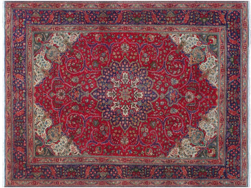 handmade Medallion, Traditional Bakhtiari Red Purple Hand Knotted RECTANGLE 100% WOOL area rug 9x11